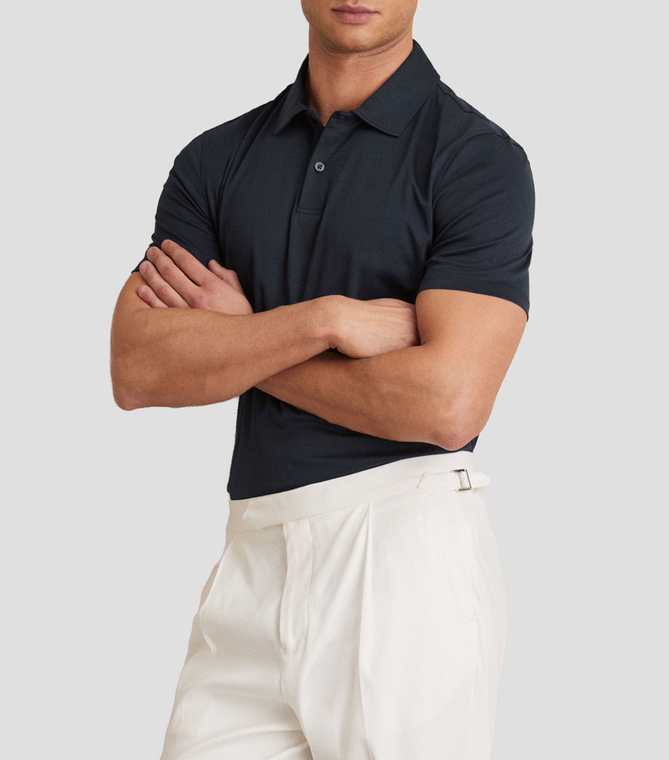 Playera polo manga corta lisa Hombre